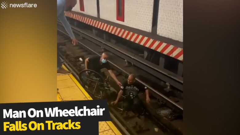 Man in a wheelchair falls onto subway tracks in New York