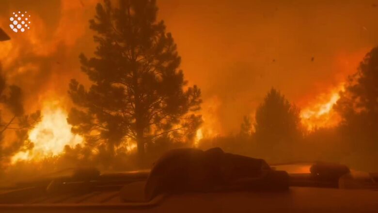 Dramatic, heart-racing footage as firefighters escape incineration during California wildfire!