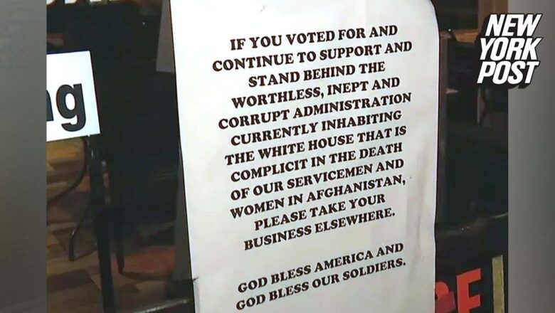 Florida diner owner posts sign telling Biden backers to eat elsewhere | New York Post
