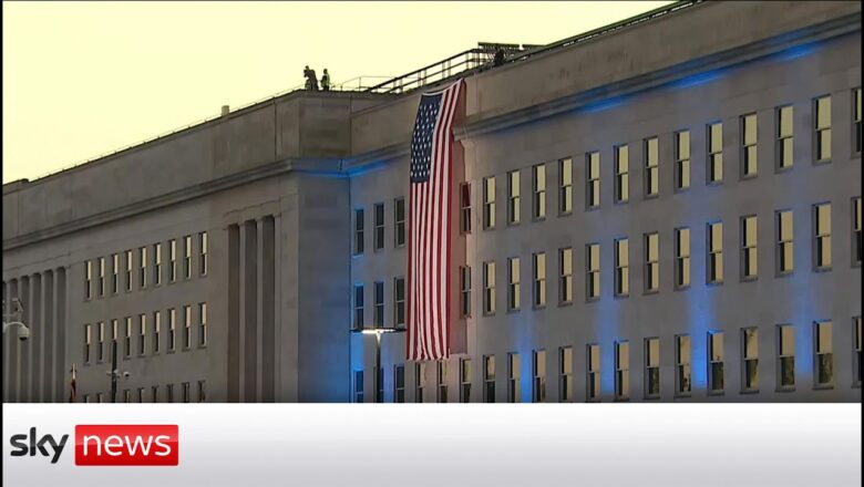 US flag unfurled at Pentagon to mark 9/11