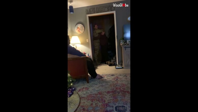 13-year old boy bursts into tears with surprise return of airman sister