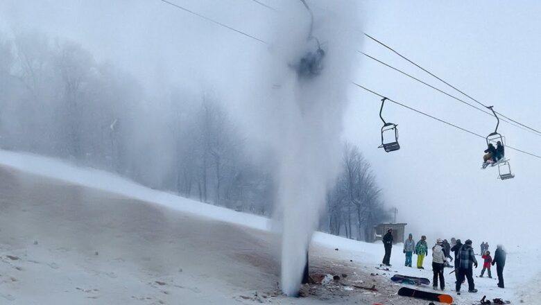 Geyser Nearly Blows Skiers Off Ski-Lift | Best Of The Week