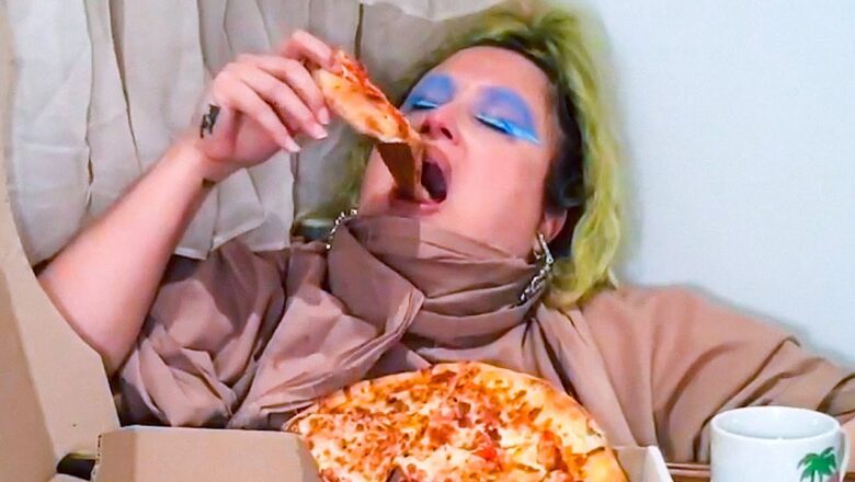 Woman Devours Large Pizza | Failed New Years Resolutions