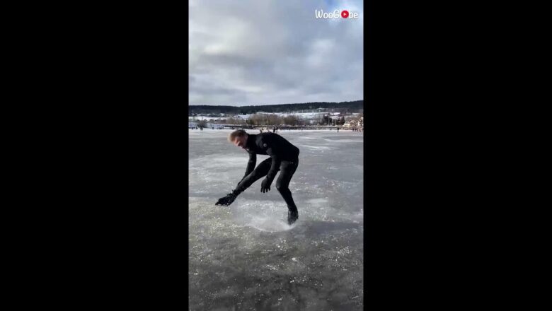 International Figure Skater Puts On Magical Performance On Frozen Lake #Shorts