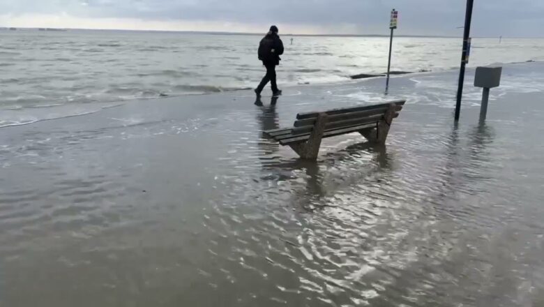 Southend Seafront Flooded As Storm Franklin Hits UK