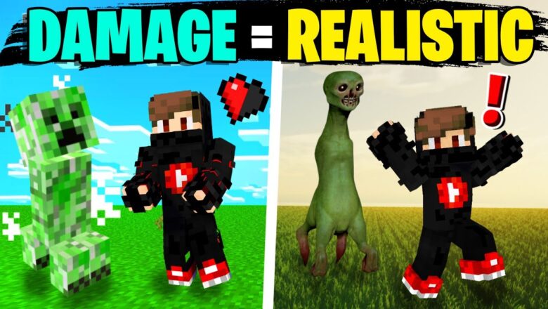 If I Take Damage ❤️ Minecraft Gets More Realistic ? | Minecraft Hindi