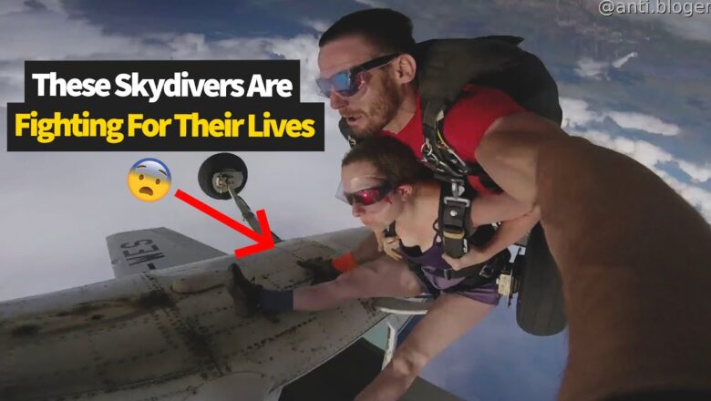 Skydivers Get Stuck on Plane’s Landing Gear, Watch What They Do Next!