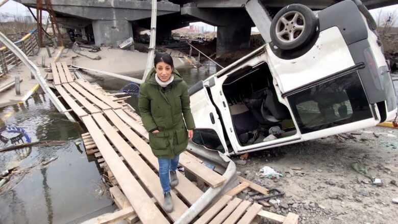 A look at destroyed bridge in Irpin | CTV News in Ukraine