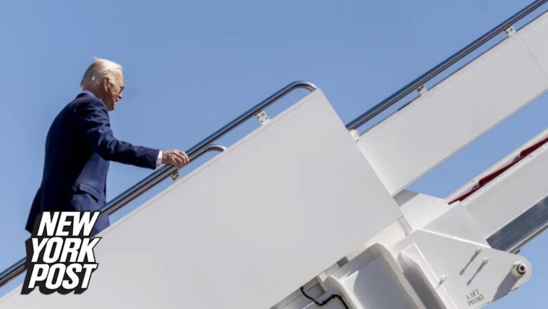 Biden nearly stumbles while boarding Air Force One | New York Post