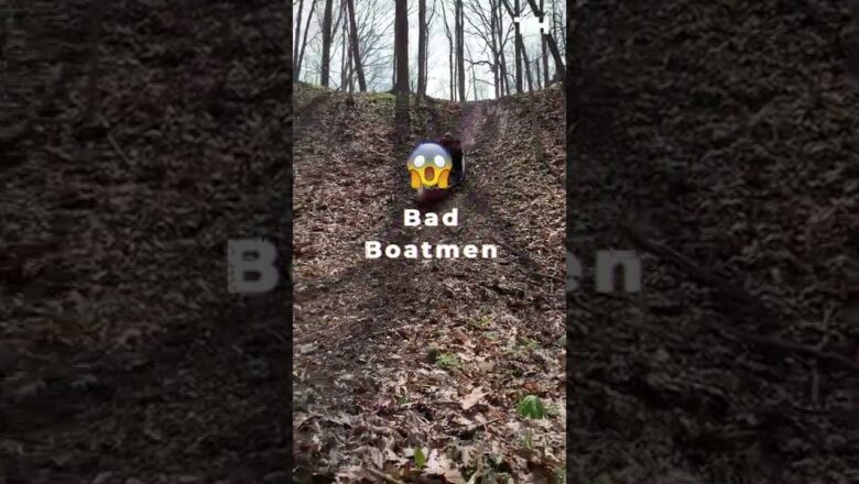 wo Guys Ride Boat Downslope In Forest