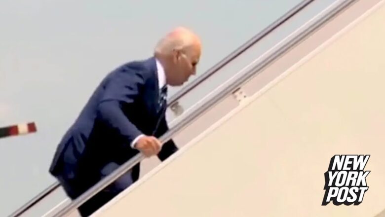 Biden again trips up Air Force One stairs | New York Post