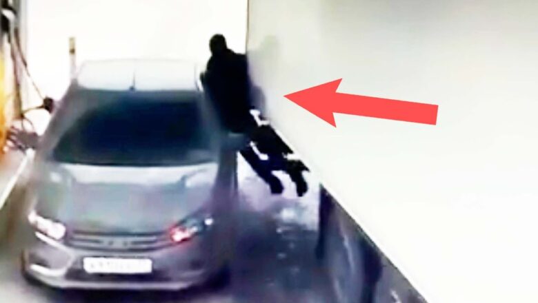 Caught On Cam: Man Stuck Between Truck And Car