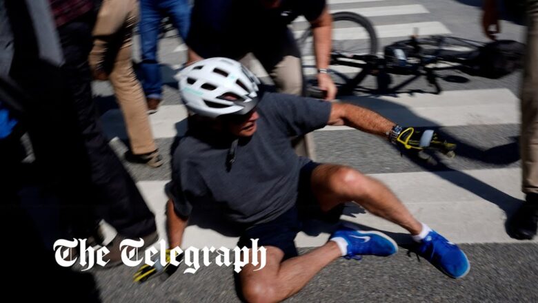 Joe Biden falls off bike while cycling in Delaware