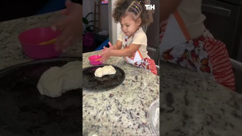 Talented Little Toddler Chef Makes Pizza