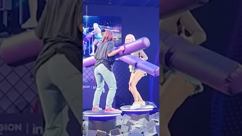 Streamer claims she broke her back in TwitchCon foam pit fight | USA TODAY #Shorts