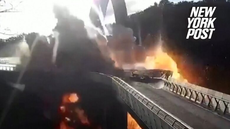 Video shows Russian cruise missile strike popular Kyiv footbridge | New York Post