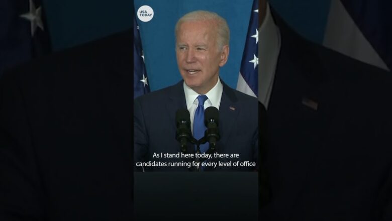 Biden: ‘We know democracy is at risk’ | USA TODAY #Shorts