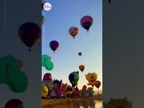 Hot air balloons fill sky at International Balloon Festival in Mexico | USA TODAY #Shorts
