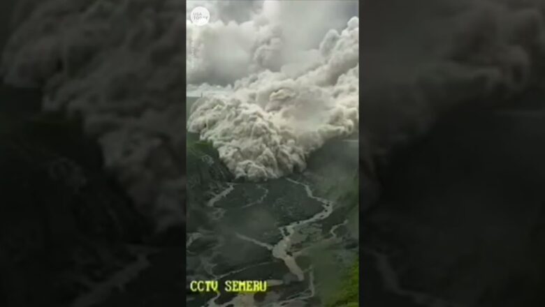 Mount Semeru erupts in Indonesia, unleashes river of lava | USA TODAY #Shorts