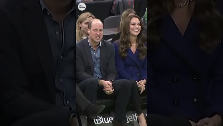 Prince William, Kate Middleton sit courtside at Boston Celtics game | USA TODAY #Shorts