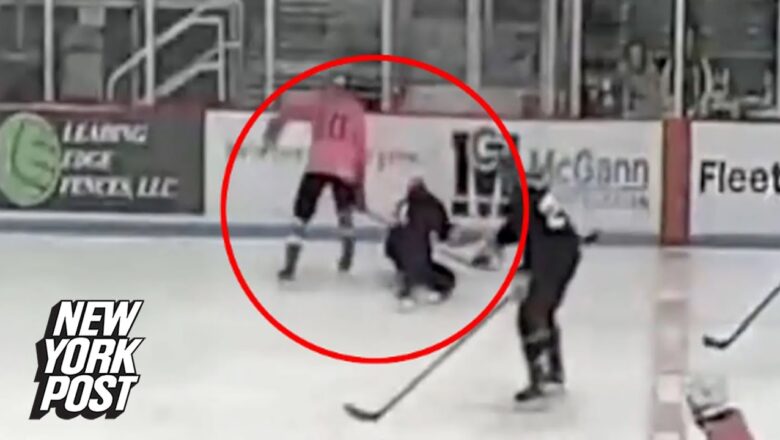 Video shows transgender male hockey player taken down by larger rival | New York Post