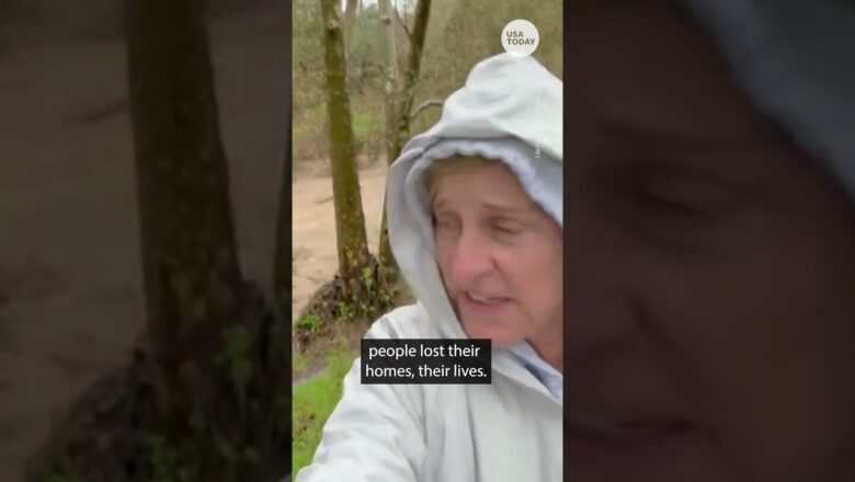 Ellen Degeneres posts video of flooding outside California home: ‘This is crazy’ | USA TODAY #Shorts