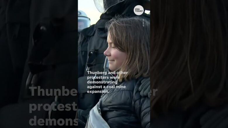 Greta Thunberg detained by police at coal mine protest in Germany | USA TODAY #Shorts