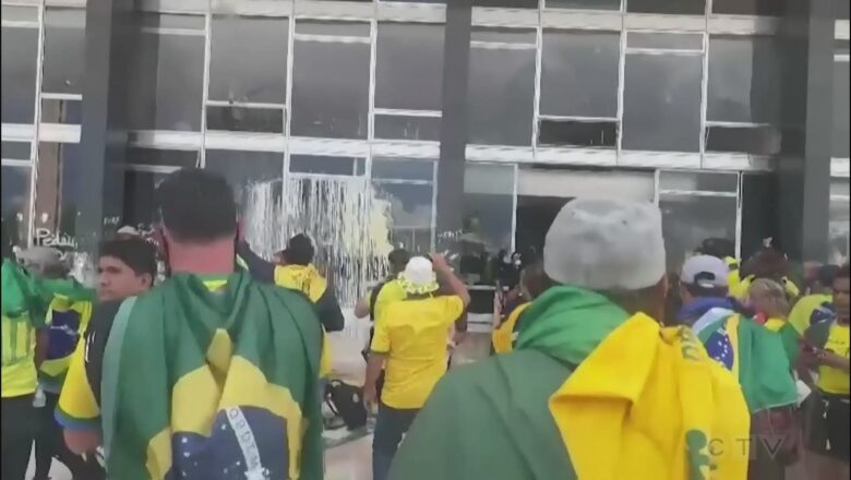 Supporters of ex-president Jair Bolsonaro storm Brazil’s Congress