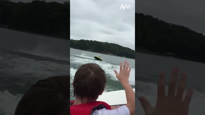 The Wave Goodbye! ?? #fail #fall #tubing #funny