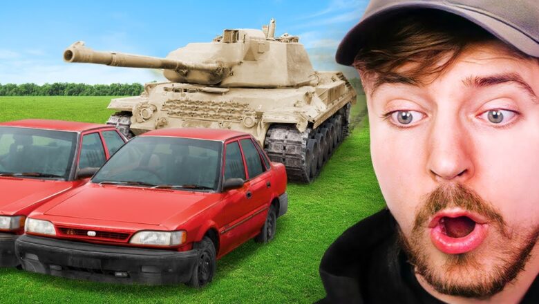 1 Tank vs 10 Cars!