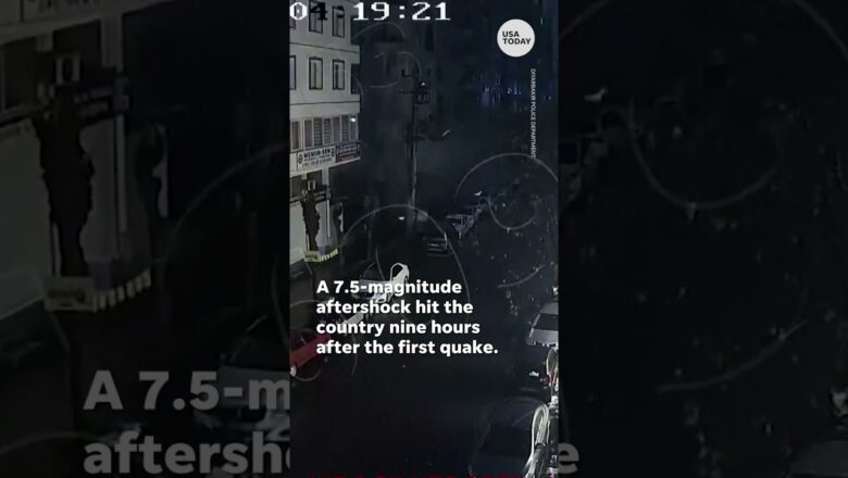 CCTV footage shows moment 7.8 magnitude earthquake hit Turkey | USA TODAY #Shorts