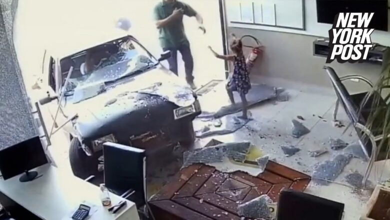 Girl, 5, survives after drunk driver rams her through window of driving school | New York Post