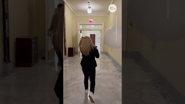 Marjorie Taylor Greene carries white balloon ahead of State of the Union speech | USA TODAY #Shorts