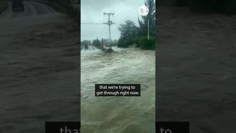 New Zealand family barely escapes through Cyclone Gabrielle floodwaters | USA TODAY #Shorts