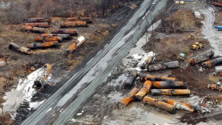 Residents concerned in Ohio over chemicals that leaked into air, soil after freight train derailment