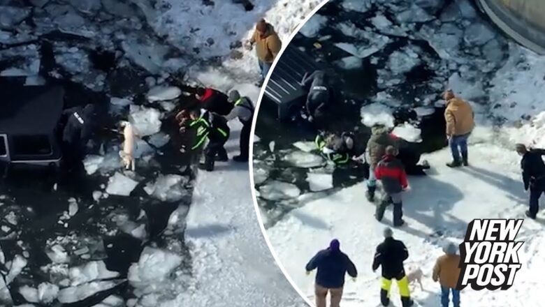 Teen helps save elderly man and his dog after car falls through icy lake | New York Post