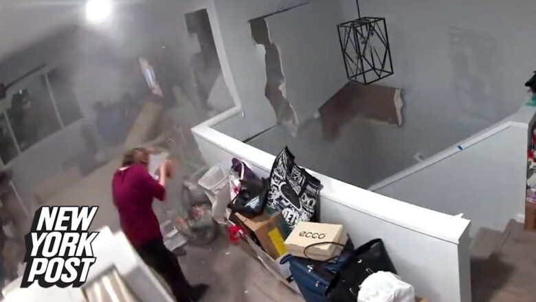 WATCH: Footage captures boulder nearly crush woman inside Honolulu home | New York Post