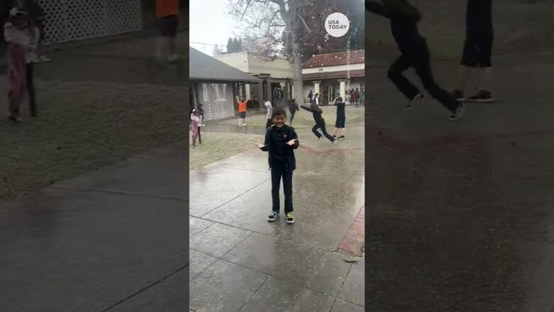 California second graders have cutest reaction to raining hail | USA TODAY #Shorts