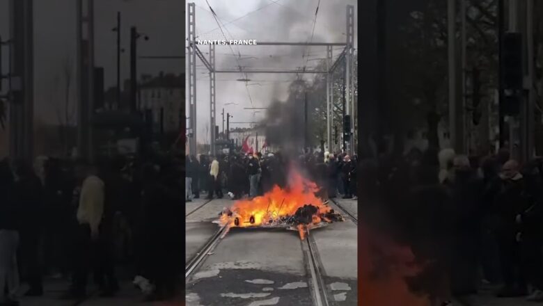 Controversial pension reform bill sparks violent protests across France #Shorts