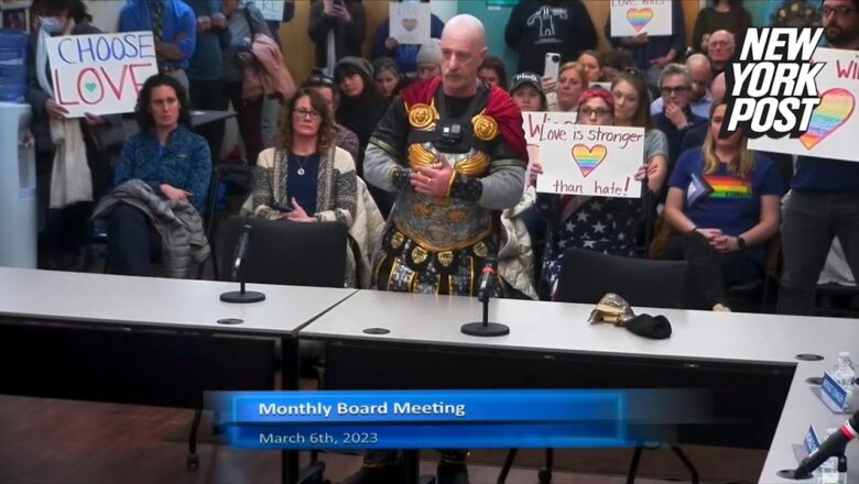 Dad dresses as Julius Caesar at school board meeting to protest teacher’s gender-fluid attire|NYPost