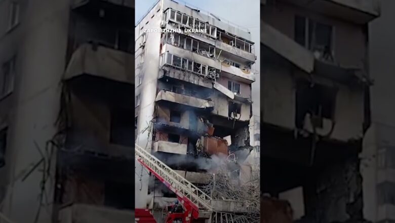 Russian missiles strike Zaporizhzhia apartment building in Ukraine #Shorts