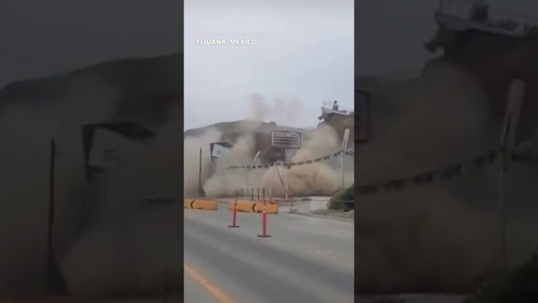 Building collapses in Tijuana, Mexico after severe landslide #Shorts