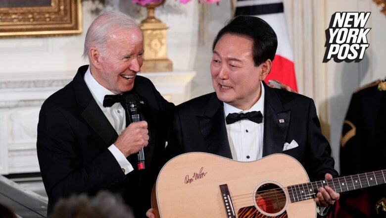 South Korean president gets standing ovation after singing ‘American Pie’ at WH state dinner |NYPost