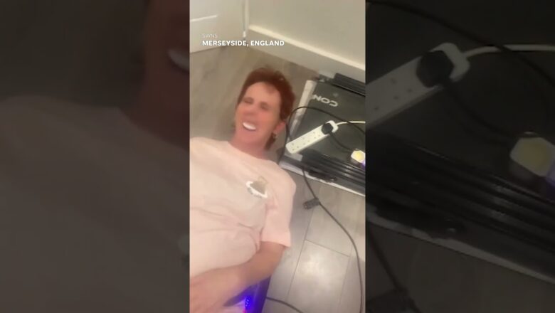 Woman’s dentures hilariously fall out while using exercise machine #Shorts