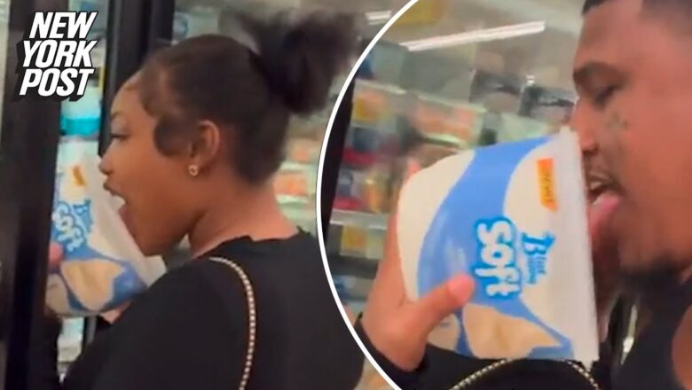 Couple slammed for ice cream licking stunt: ‘What is wrong with people?’ | New York Post