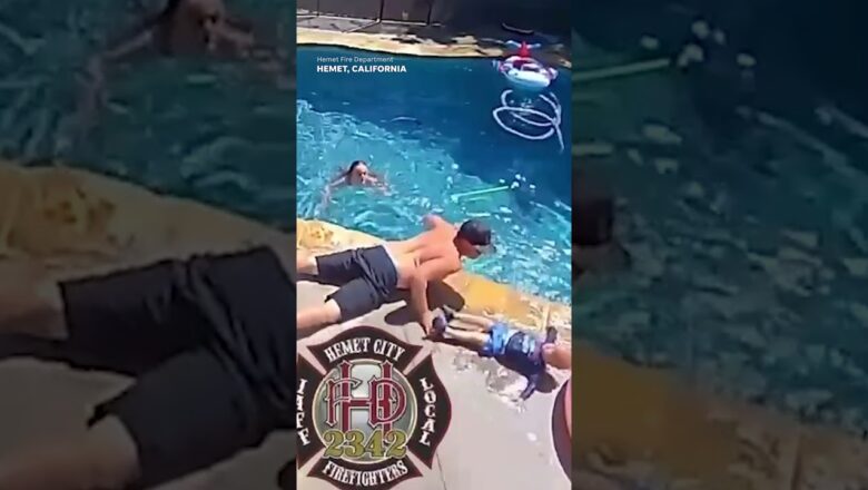 Firefighter rescues 1-year-old son after toddler falls into pool, almost drowning #Shorts