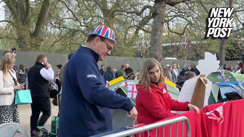 People set up tents around parade area in London to watch King Charles’ coronation | New York Post