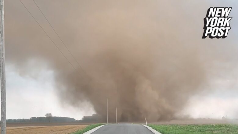 WATCH: A Towering Landspout Spotted Near an Indiana Farm During a Tornado Warning | New York Post