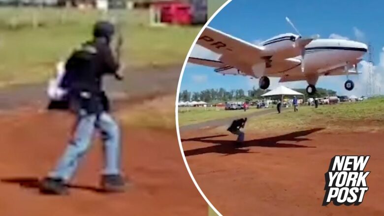 WATCH: Plane nearly decapitates idiot on the runway | New York Post