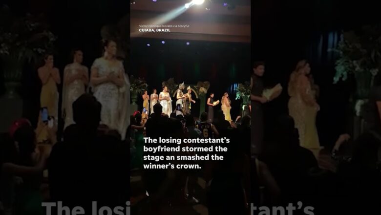 Boyfriend of losing beauty pageant contestant smashes winner’s crown #Shorts
